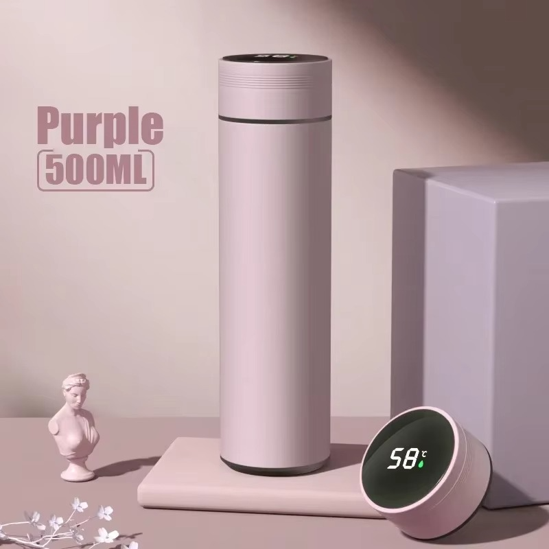 500ML Temperature Display Thermos Cup Stainless Steel Divided Thermos Bottle Outdoor Vacuum Insulated Cup