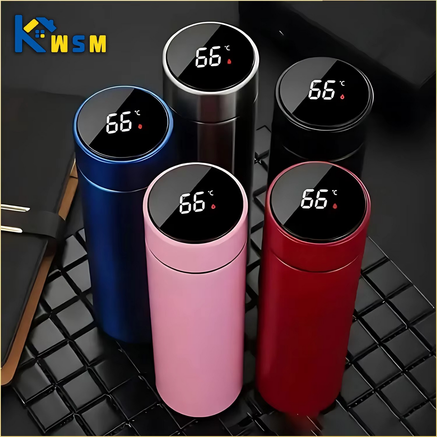 500ML Temperature Display Thermos Cup Stainless Steel Divided Thermos Bottle Outdoor Vacuum Insulated Cup